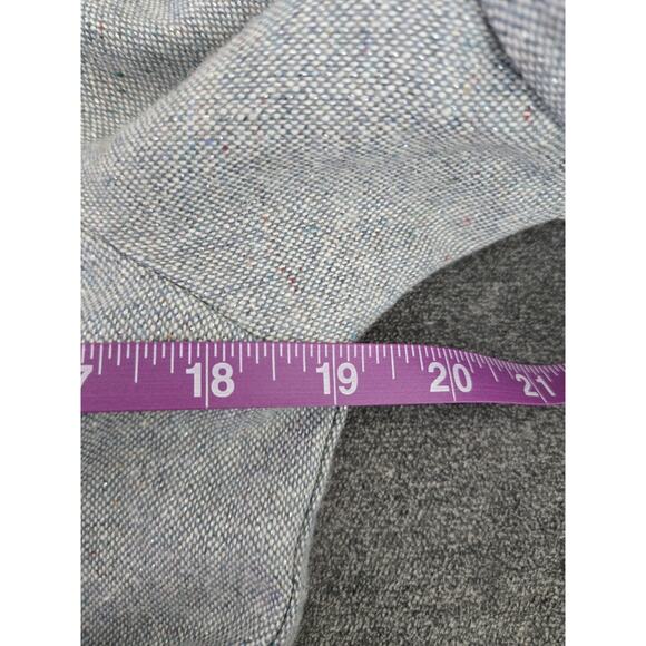 Vintage Mod'land Paris Tweed Wool Blend Academia Large Button Blazer Jacket Sz L - Picture 11 of 14